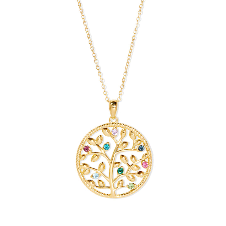 Custom Birthstone Family Tree Necklace