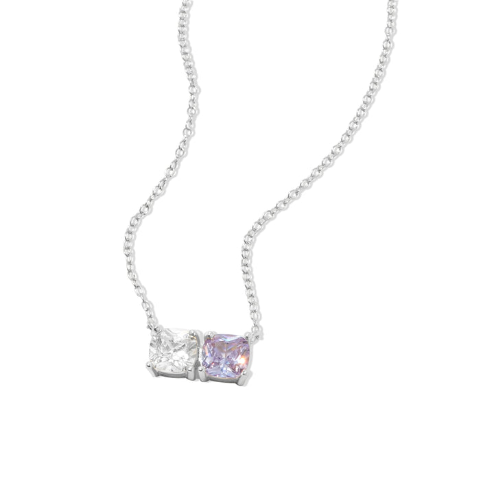Custom Cushion Cut Birthstone Necklace