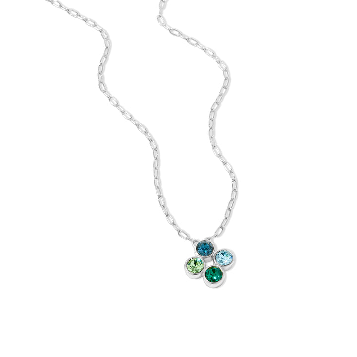 Custom Paperclip Chain Flower Bezel Birthstone Necklace