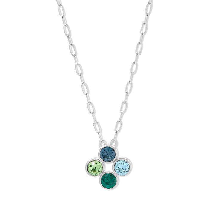 Custom Paperclip Chain Flower Bezel Birthstone Necklace