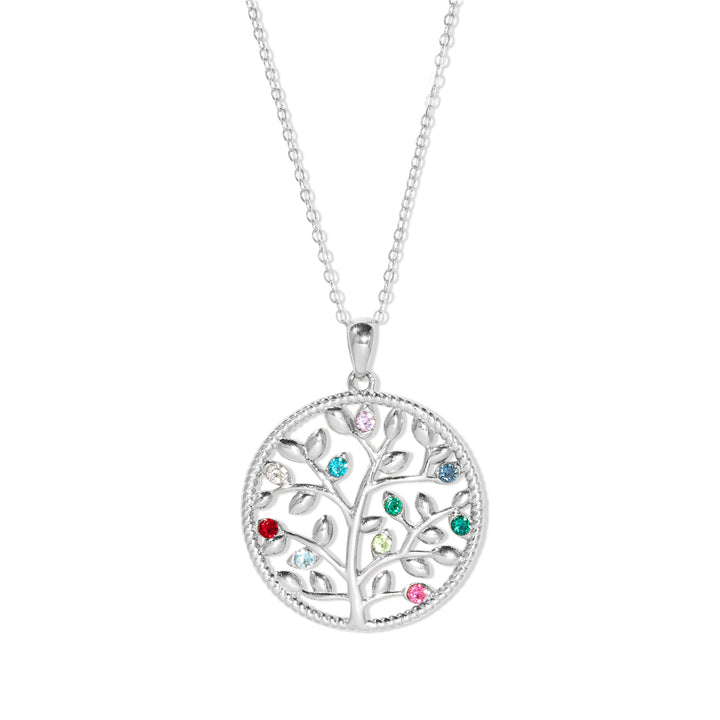 Custom Birthstone Family Tree Necklace
