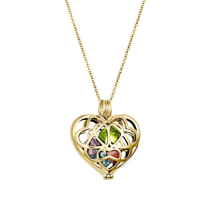 Custom Interlocking Hearts Round Birthstone Locket