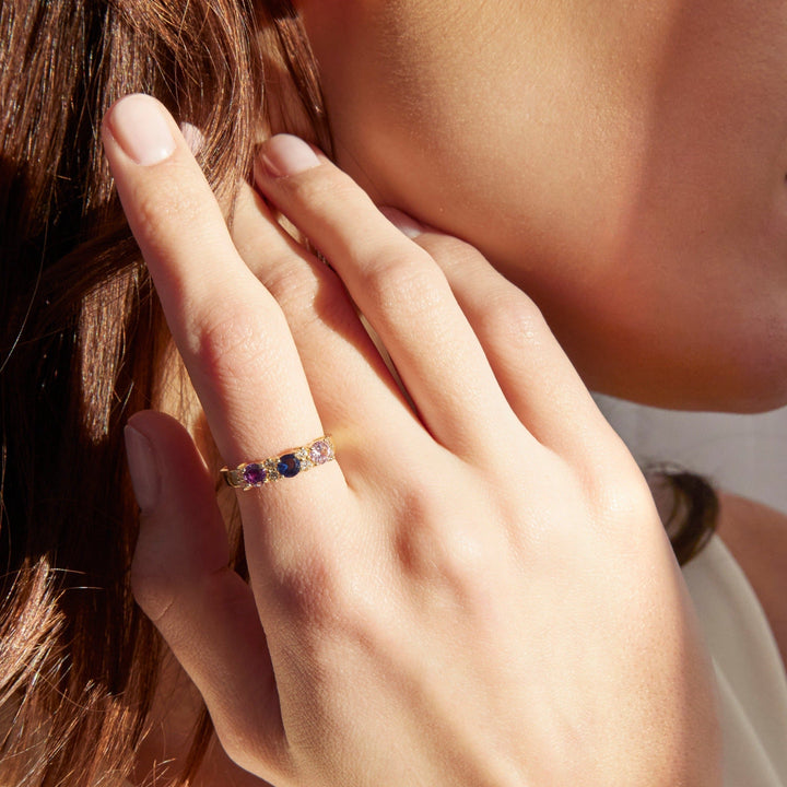 Custom Close to the Heart Birthstone Ring