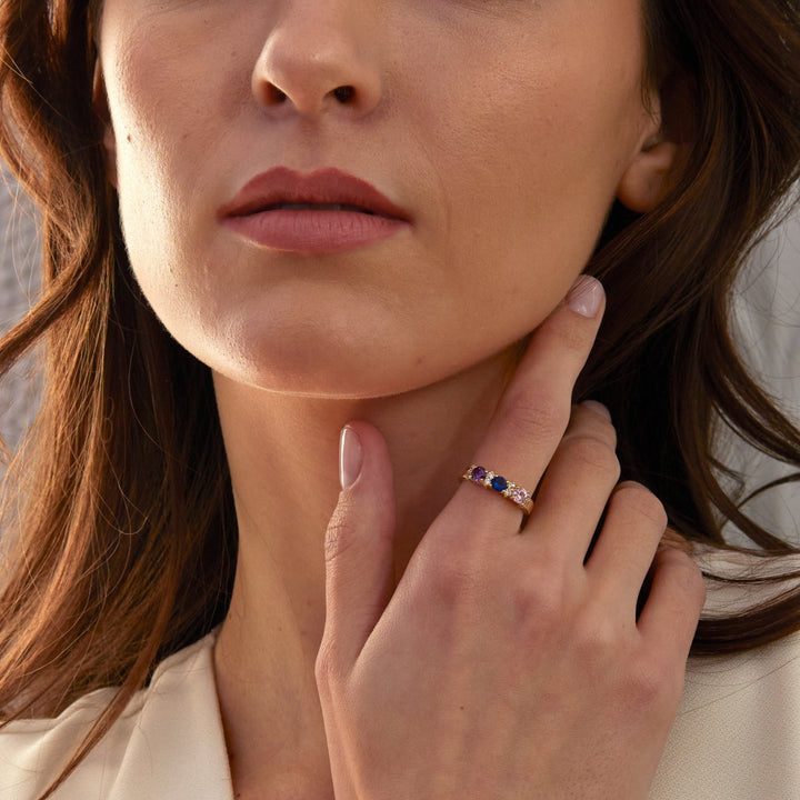 Custom Close to the Heart Birthstone Ring