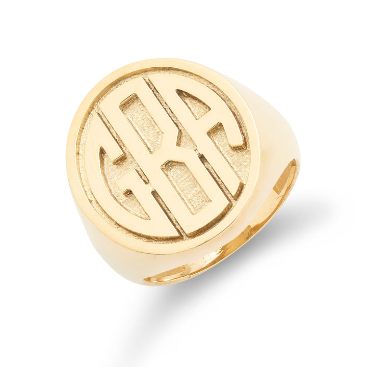 Block Monogram Signet Ring