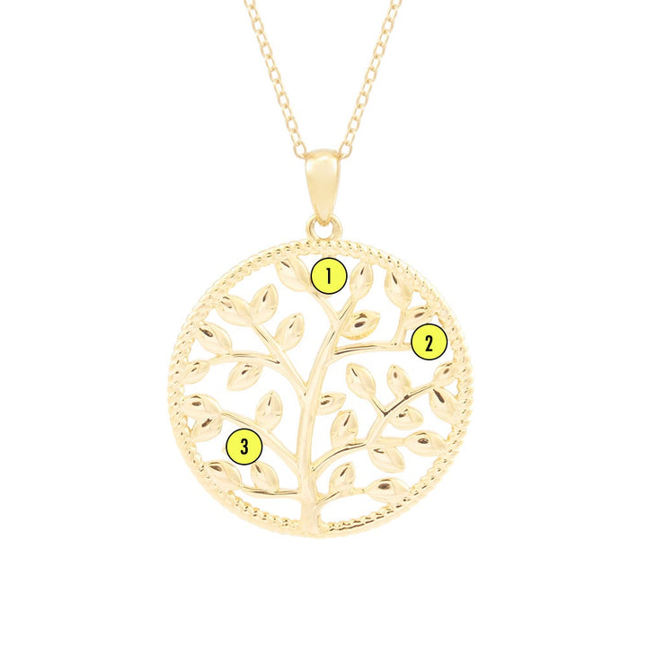 Custom Birthstone Family Tree Necklace