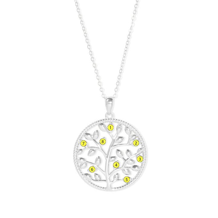 Custom Birthstone Family Tree Necklace