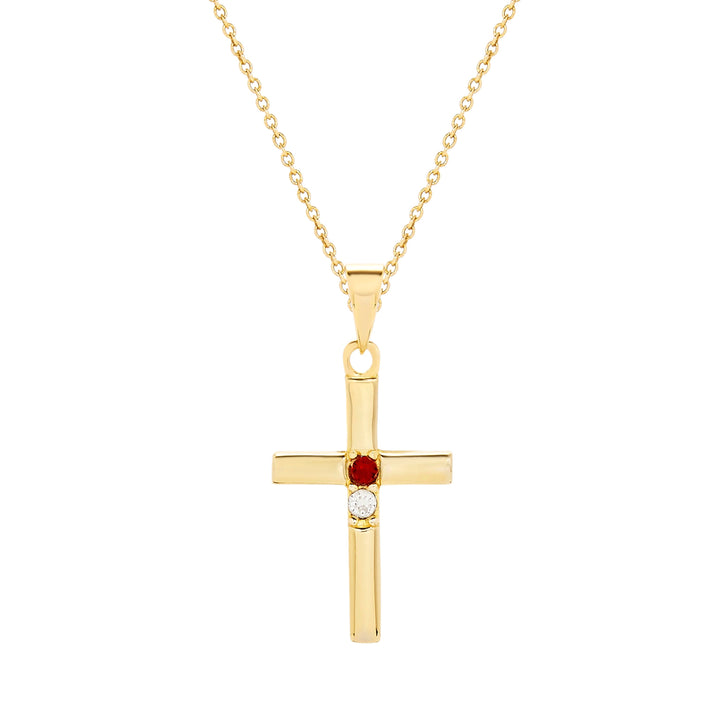 Custom Cross Birthstone Pendant