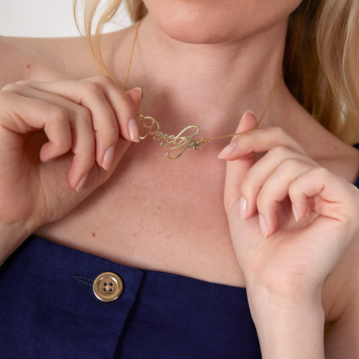 Custom Fancy Script Custom Name Necklace
