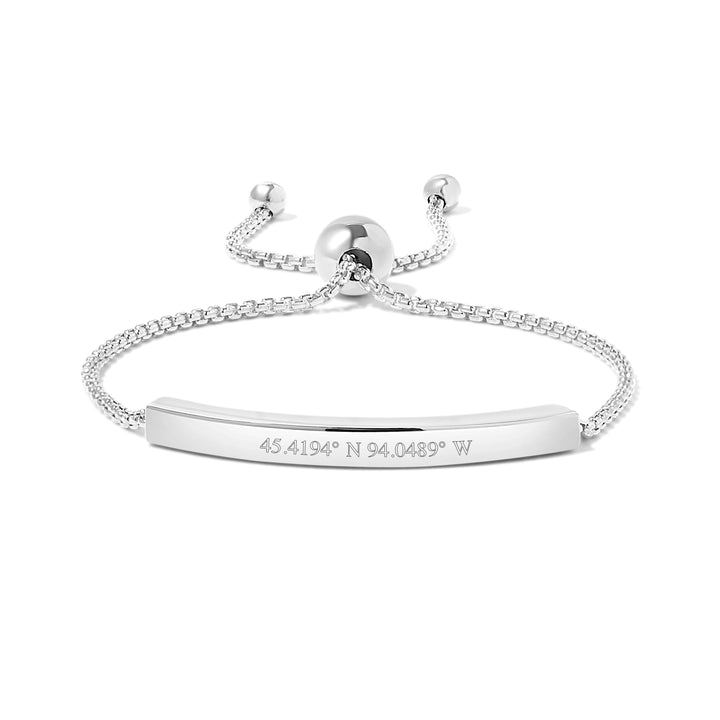 Custom Coordinate Name Bar Bolo Bracelet