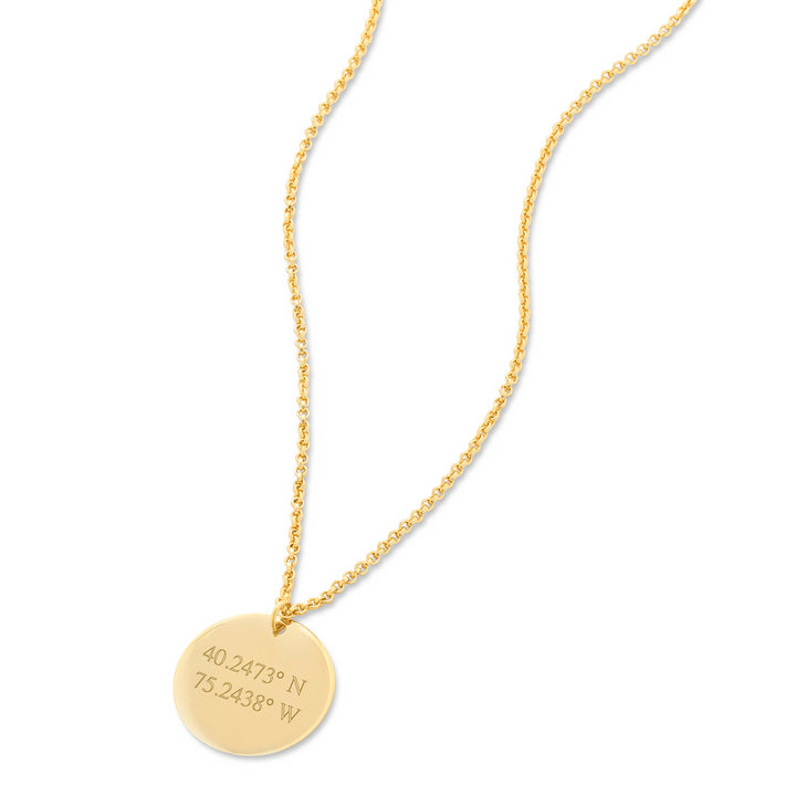 Custom Coordinate Round Tag Pendant