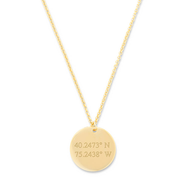 Custom Coordinate Round Tag Pendant