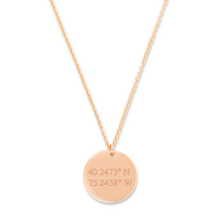 Custom Coordinate Round Tag Pendant