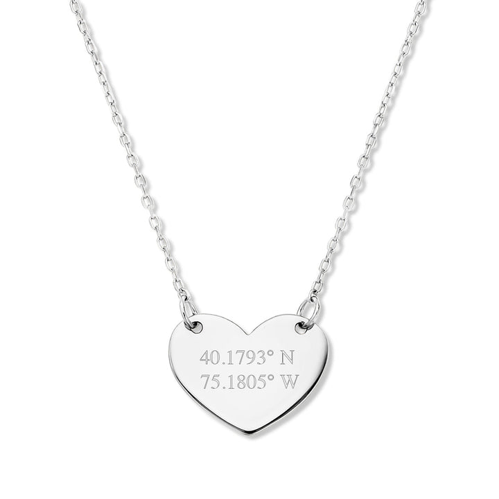 Custom Coordinate Heart Necklace
