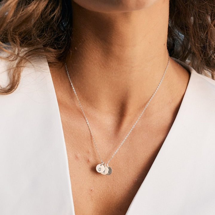 Hand Stamped Tag Mini Initial Necklace