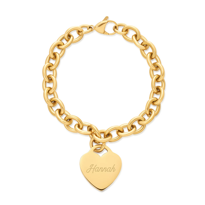 Engravable Stainless Steel Heart Tag Bracelet