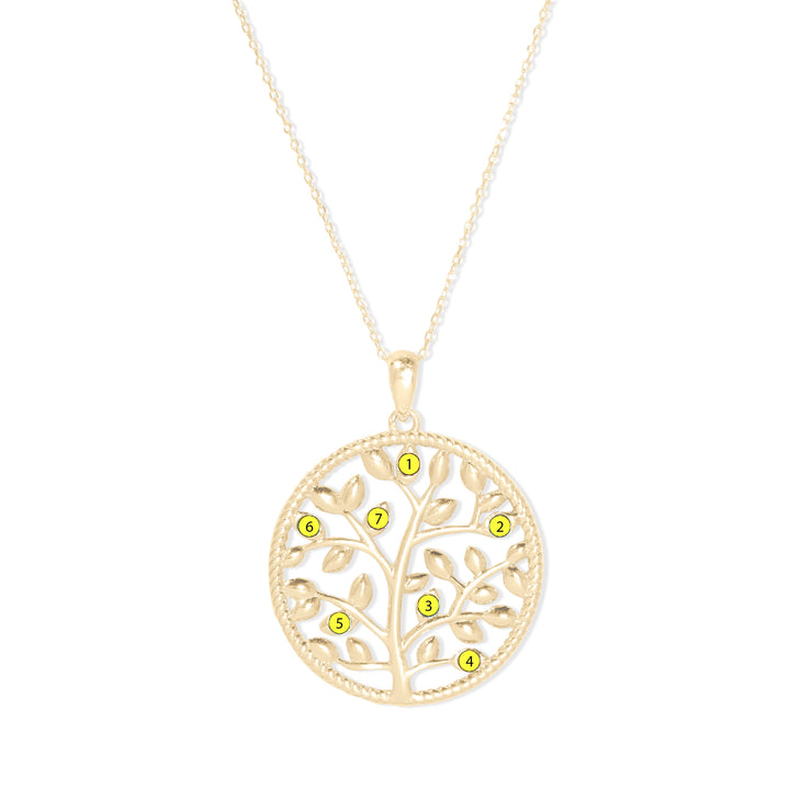 Custom Birthstone Family Tree Necklace
