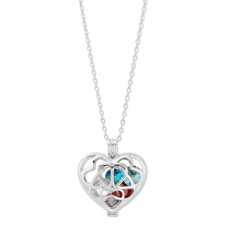 Custom Interlocking Hearts Round Birthstone Locket