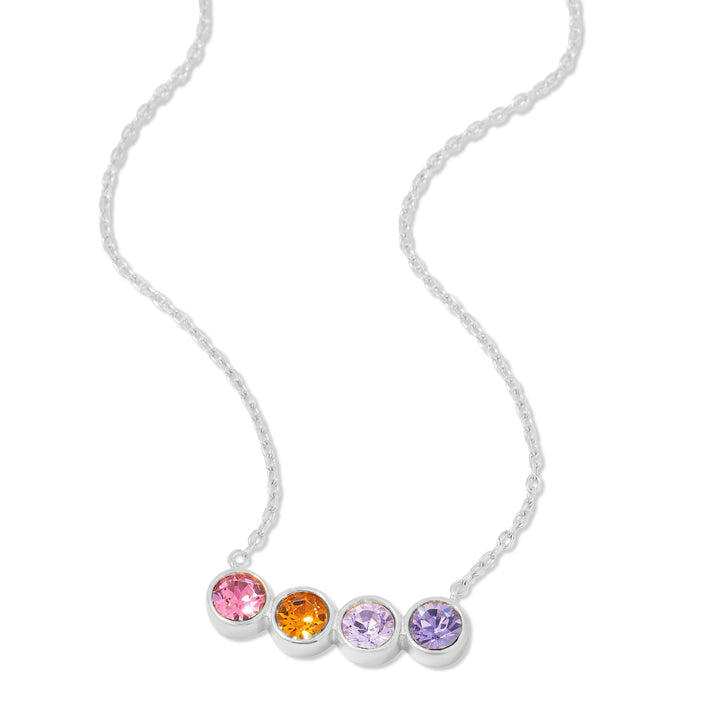 Custom Birthstone Bezel Set Necklace