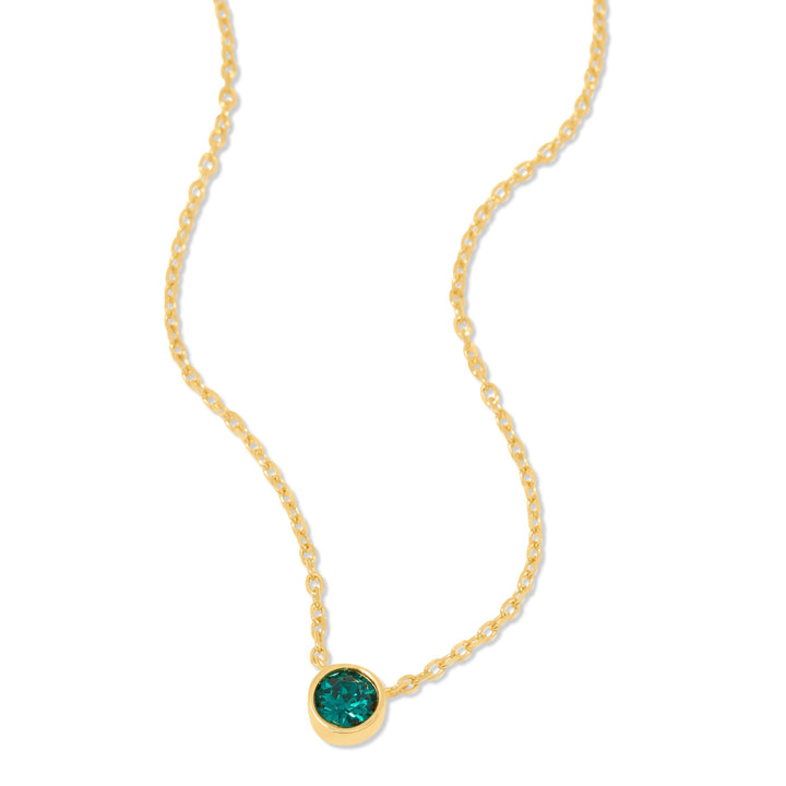 Custom Birthstone Bezel Set Necklace