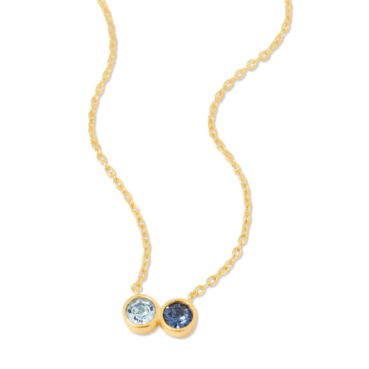 Custom Birthstone Bezel Set Necklace