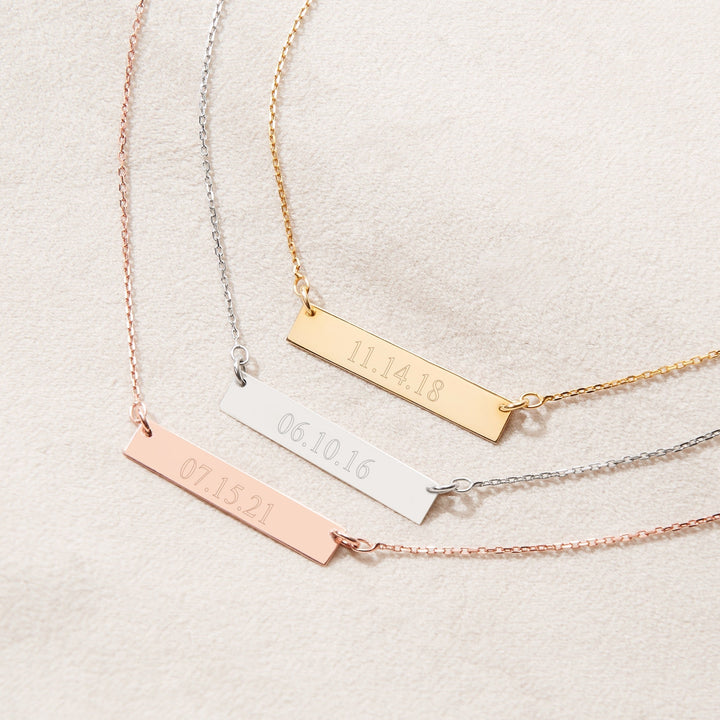 Custom Date Bar Necklace