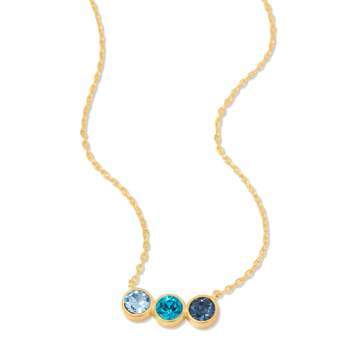 Custom Birthstone Bezel Set Necklace