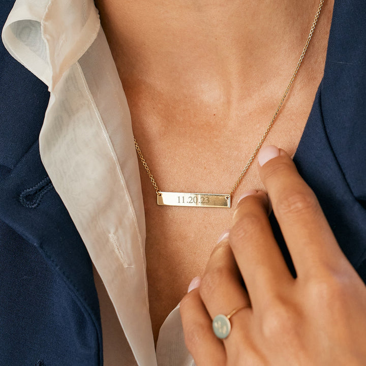 Custom Date Bar Necklace