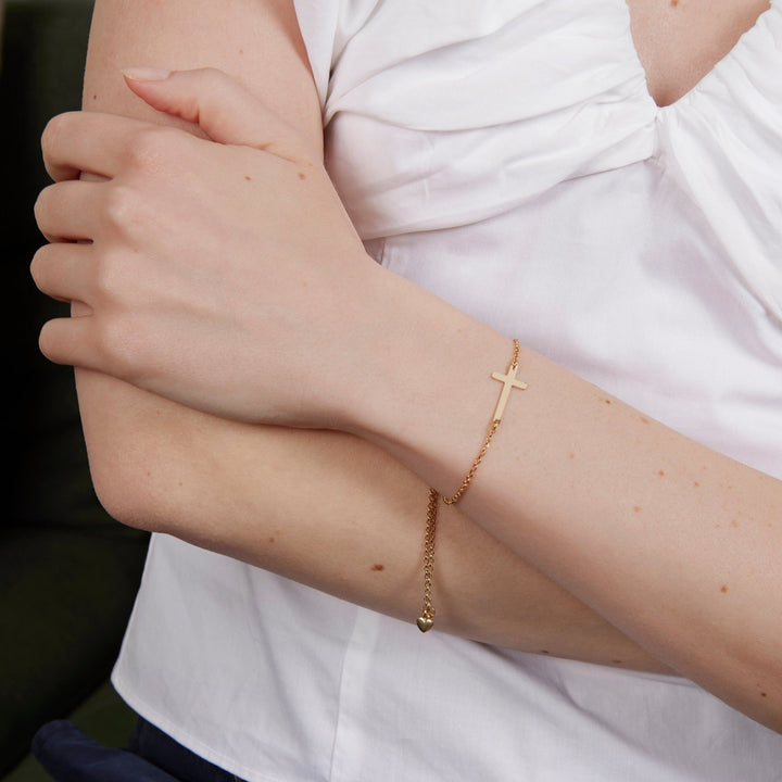 Sideways Cross Bolo Bracelet