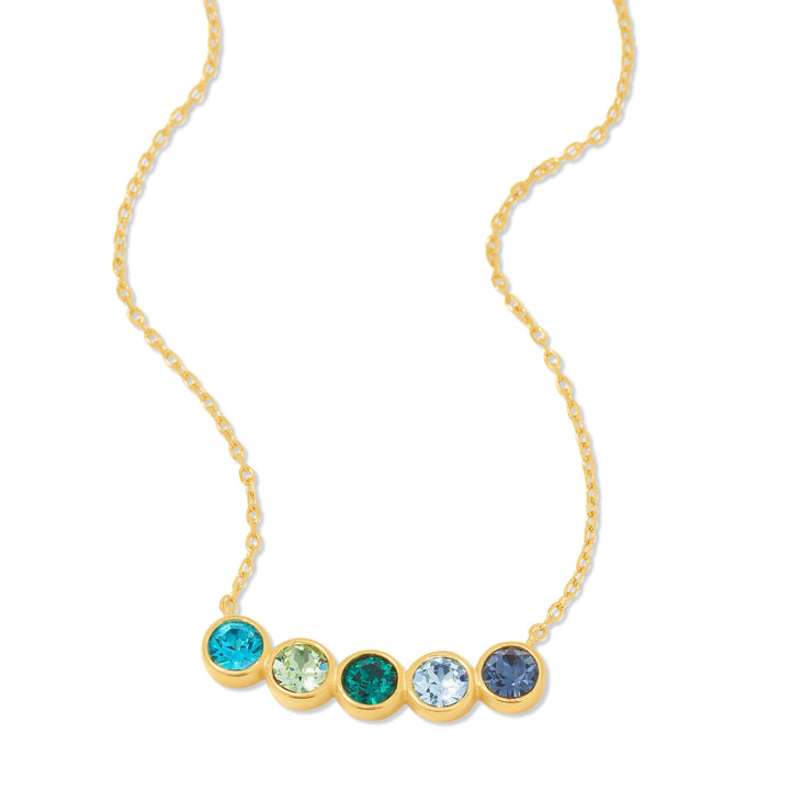 Custom Birthstone Bezel Set Necklace