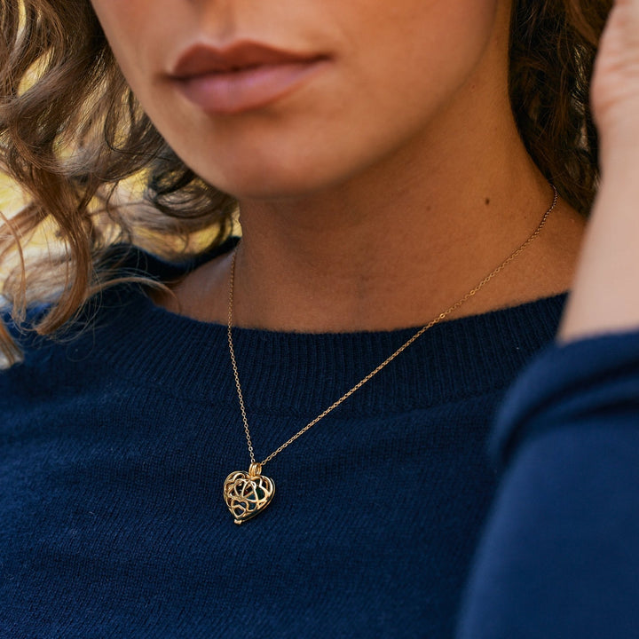 Custom Interlocking Hearts Round Birthstone Locket