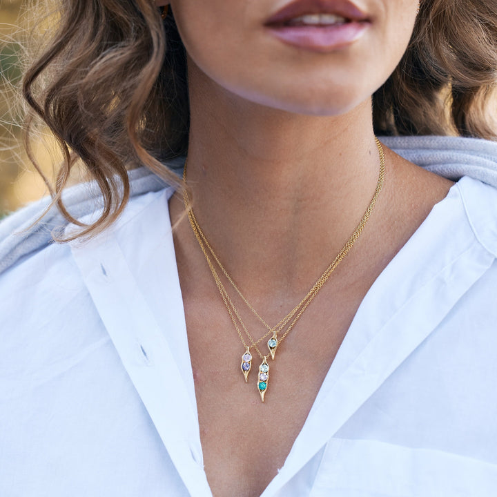 Custom Birthstone Pea in a Pod Necklace