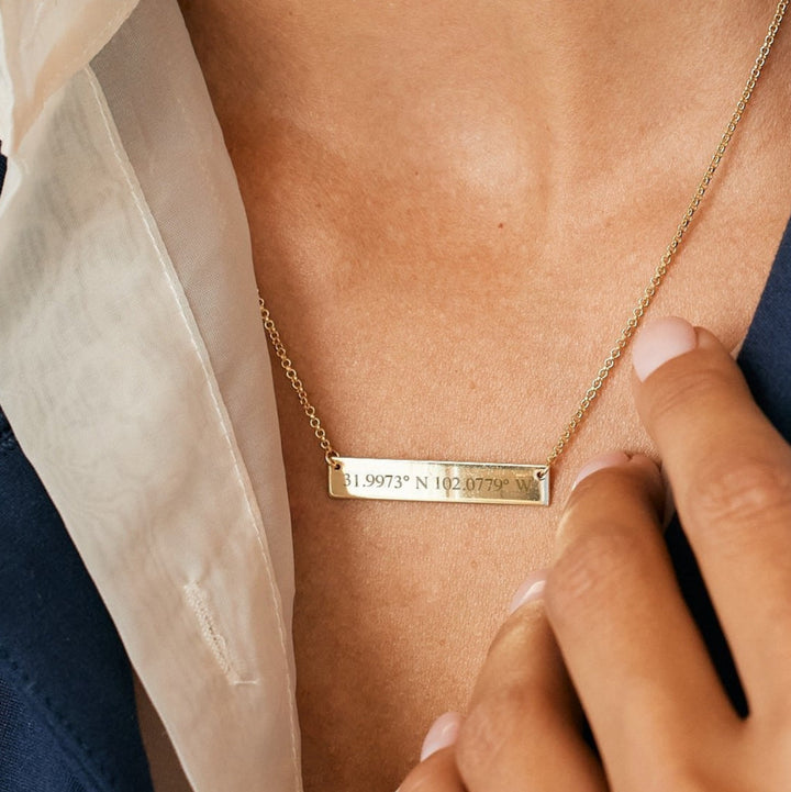 Custom Coordinate Bar Necklace