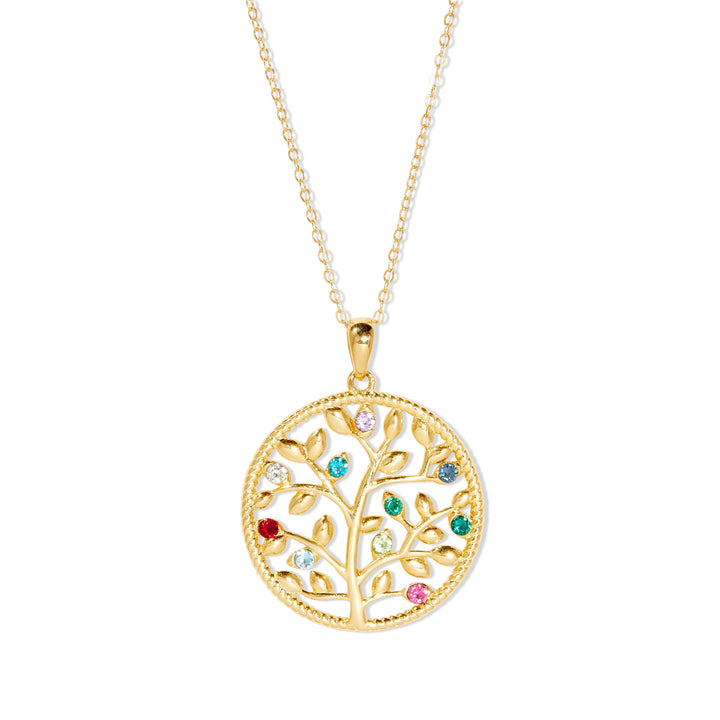Custom Birthstone Family Tree Necklace