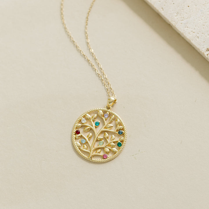 Custom Birthstone Family Tree Necklace