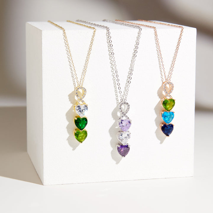 Infinity Custom Heart Birthstone Necklace