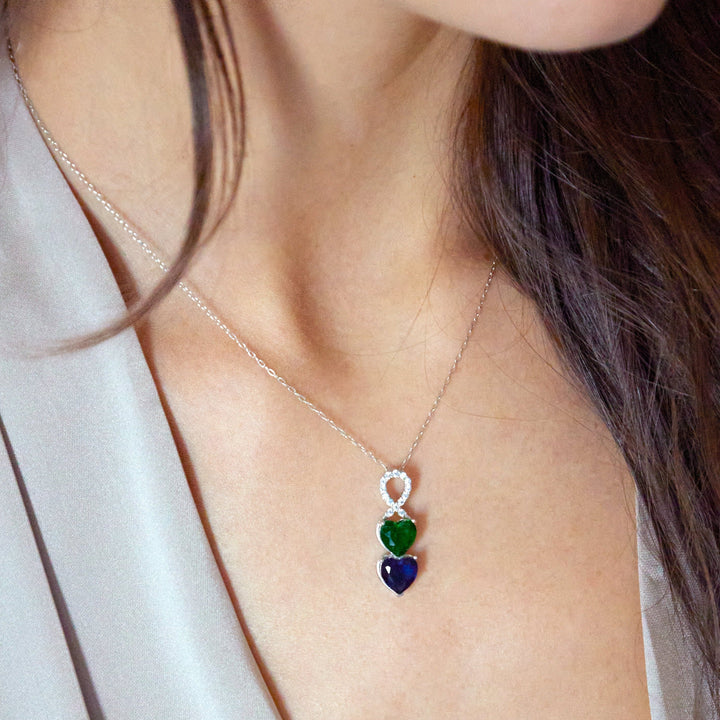 Infinity Custom Heart Birthstone Necklace