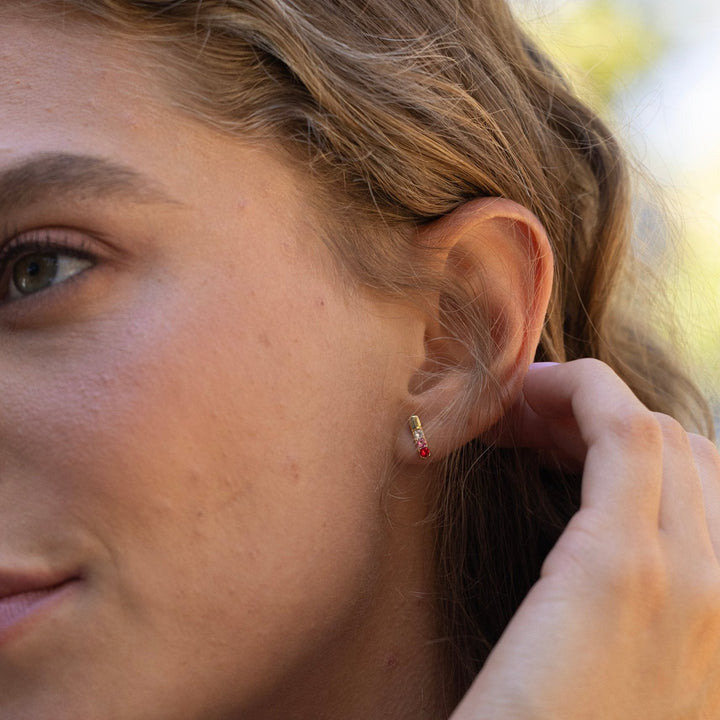 Custom Bar Birthstone Earrings