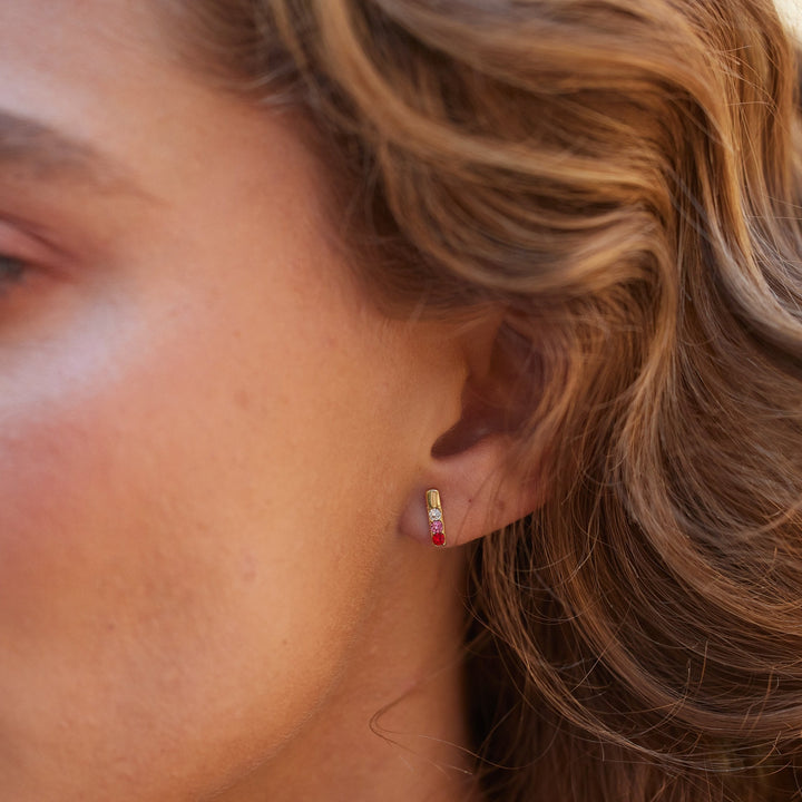 Custom Bar Birthstone Earrings