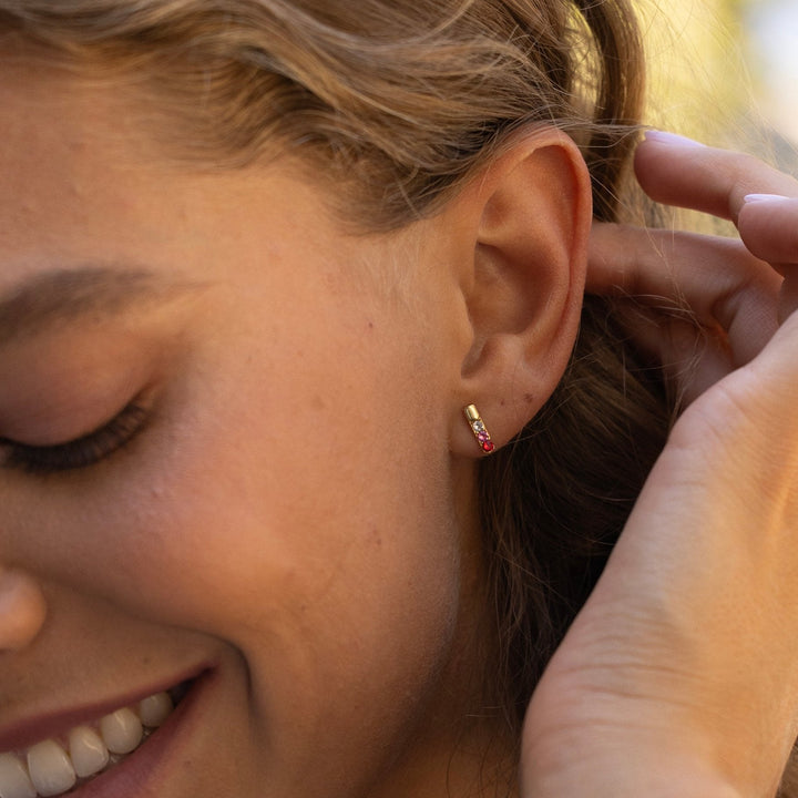 Custom Bar Birthstone Earrings