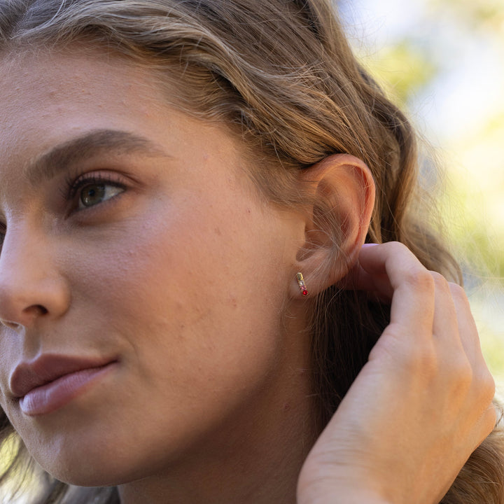 Custom Bar Birthstone Earrings
