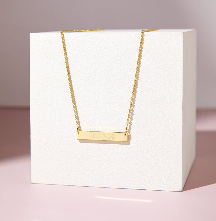 Engravable Petite Name Bar Necklace