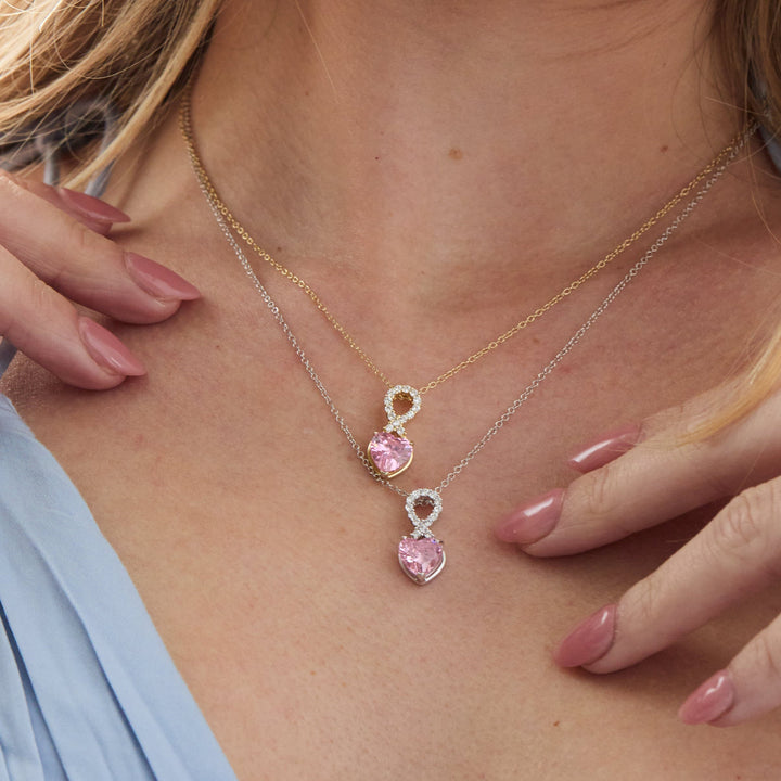 Infinity Custom Heart Birthstone Necklace