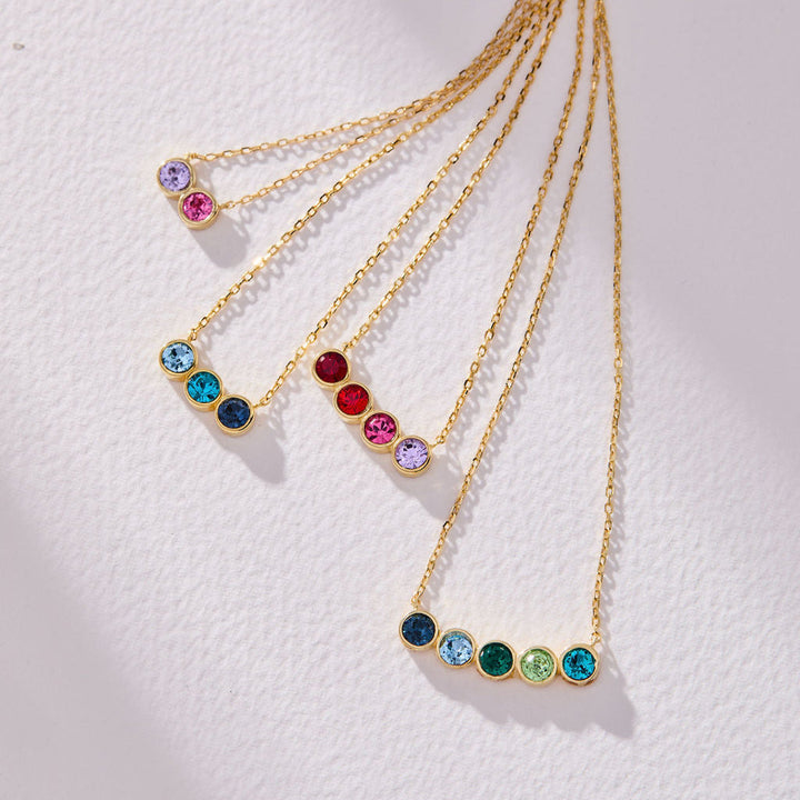 Custom Birthstone Bezel Set Necklace