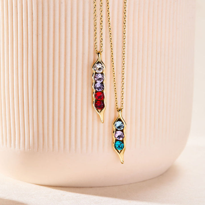Custom Birthstone Pea in a Pod Necklace