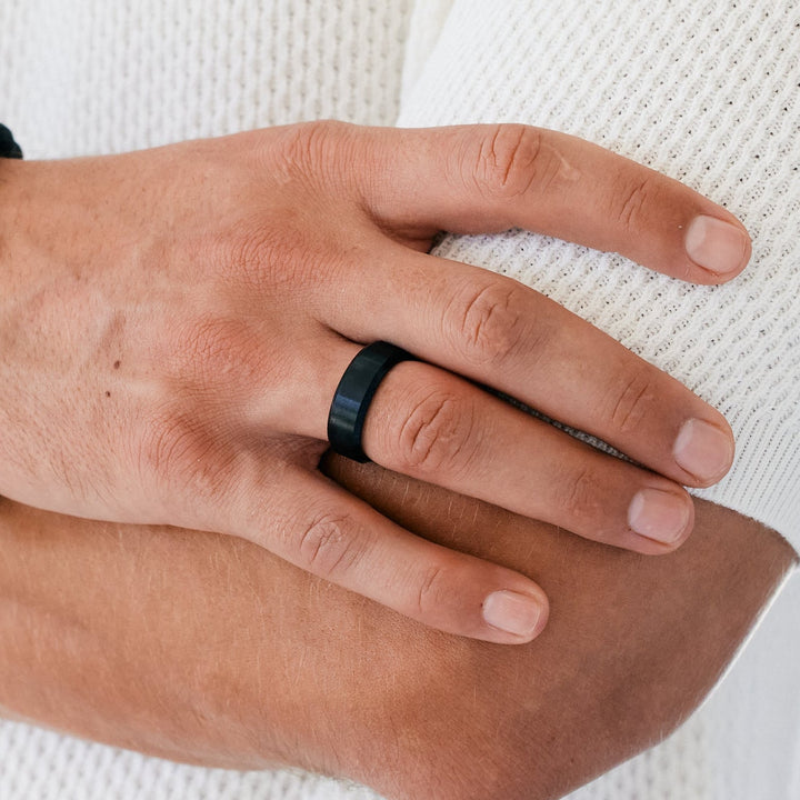 Tungsten Ring with Beveled Edges