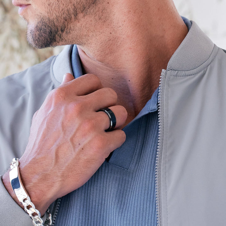 Tungsten Ring with Beveled Edges