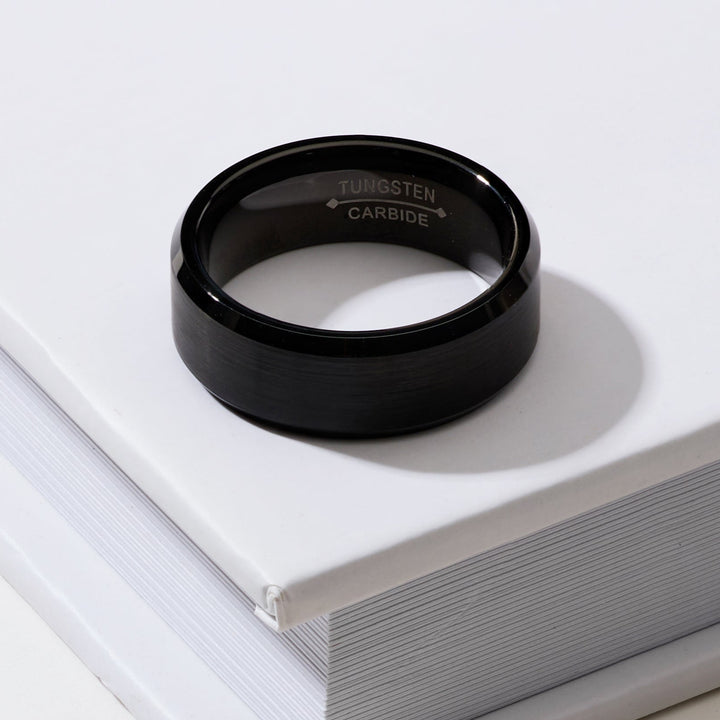 Tungsten Ring with Beveled Edges