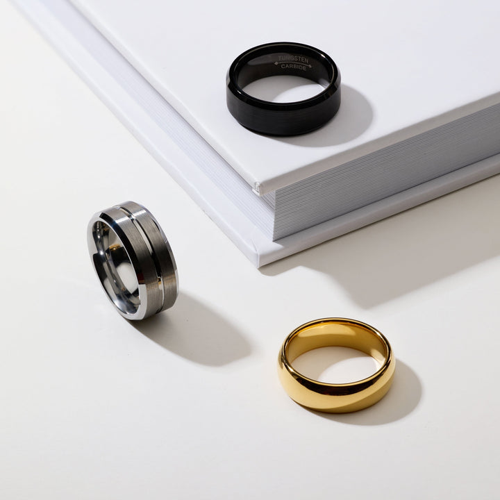 Tungsten Ring with Beveled Edges