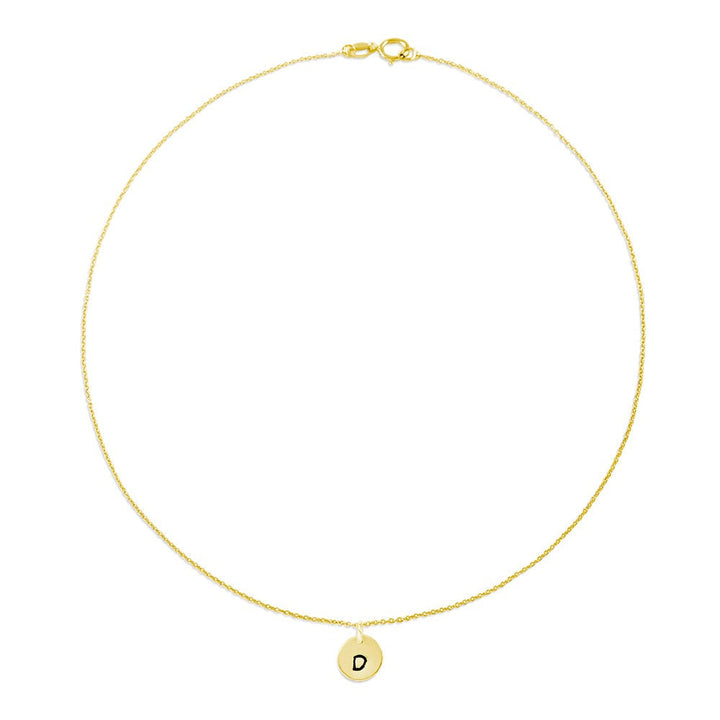 Hand Stamped Initial Gold Choker Necklace
